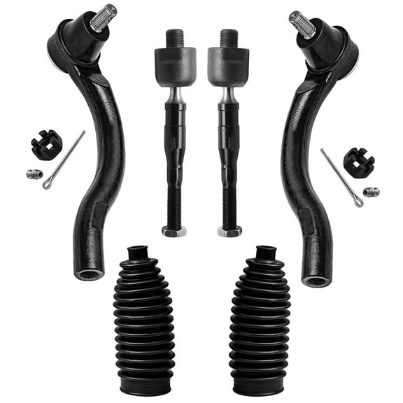 Detroit Axle - Front Inner Outer Tie Rod Ends w/Rack Boots Replacement for 2006-2011 Honda Civic 1.8L