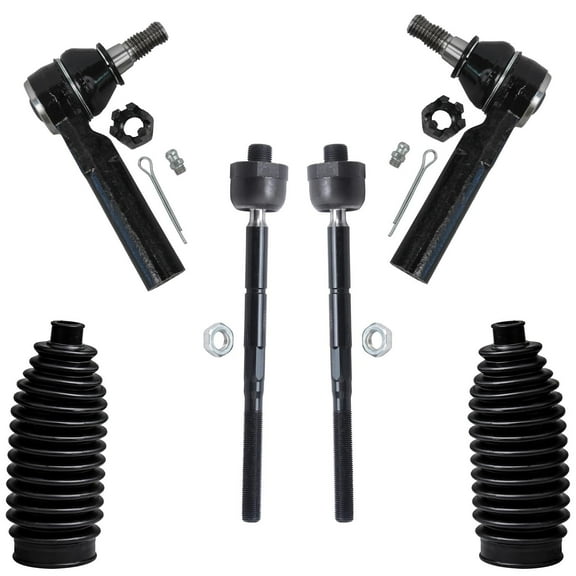 Detroit Axle - Front Inner & Outer Tie Rod w/Boots Replacement for 2004 2005 Chevy Colorado GMC Canyon [Torsion Bar Suspension]