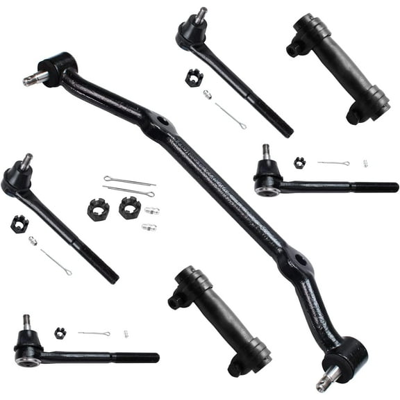 Detroit Axle - Front Inner Outer Tie Rods + Center Link + Tie Rod Adjusting Sleeves Replacement for Chevrolet Blazer S10 Jimmy 2WD - 7pc Set