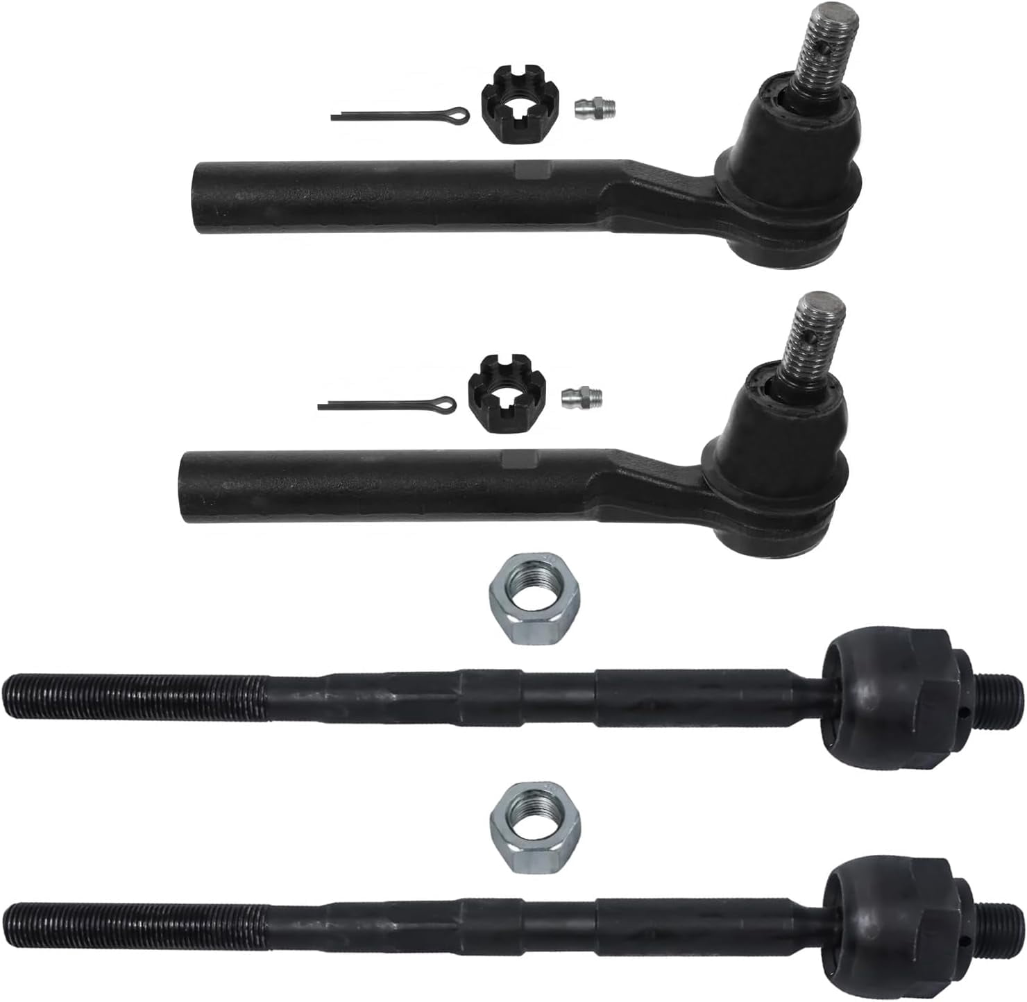 Detroit Axle - Front Inner Outer Tie Rods Kit for 2006 Hummer H3, Inner Tie Rods Outer Tie Rod End Links Replacement