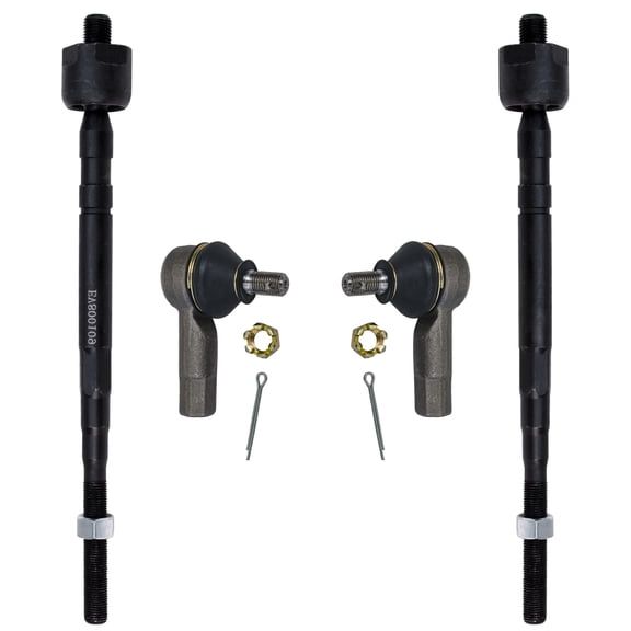 Detroit Axle - Front Inner and Outer Tie Rods Replacement for Chevy Metro Suzuki Swift (w/ Power Steering ONLY) - 4pc Set Fits select: 2000-2001 CHEVROLET METRO LSI, 1998-1999 CHEVROLET METRO