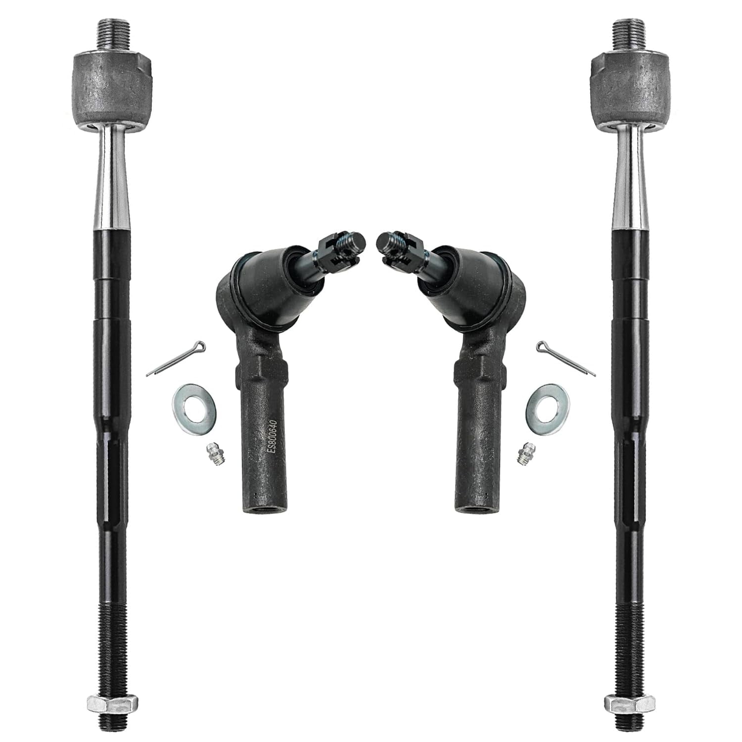 Detroit Axle - Front Inner & Outer Tie Rods Replacement for 2010 2011 2012 2013 2014-2017 Chevrolet Equinox GMC Terrain - 4pc Set