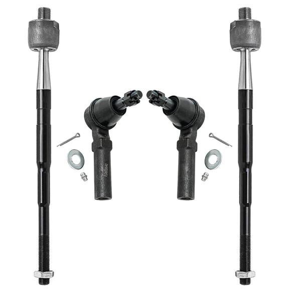 Detroit Axle - Front Inner & Outer Tie Rods Replacement for 2010 2011 2012 2013 2014-2017 Chevrolet Equinox GMC Terrain - 4pc Set