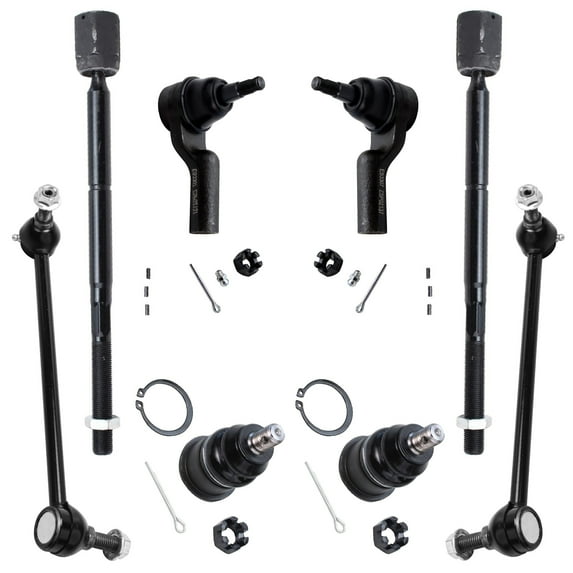Detroit Axle - Front Inner Outer Tie Rods + Sway Bar Links + Lower Ball Joints Replacement for 95-02 Lincoln Continental - 8pc Set