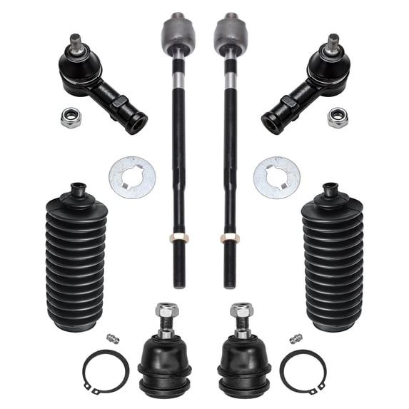 Detroit Axle - Front Inner Outer Tie Rods w/ Boots + Lower Ball Joints Replacement for 1989-1992 Dodge Plymouth Colt Eagle Summit Mitsubitshi Mirage - 8pc Set