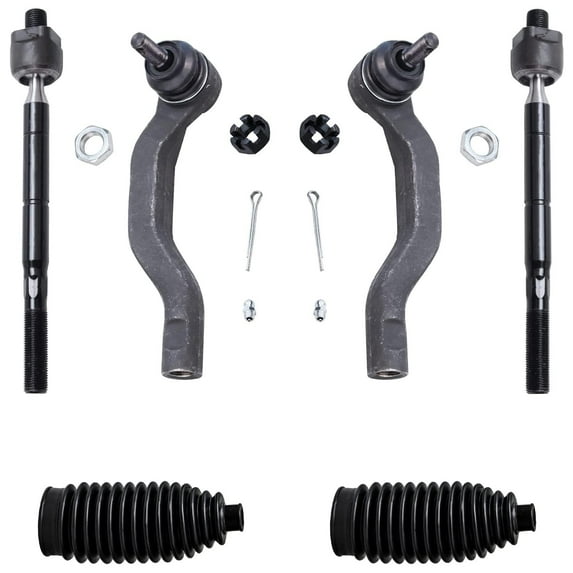 Detroit Axle - Front Inner Outer Tie Rods w/Boots and Below Replacement for 2006-2018 Toyota Rav4