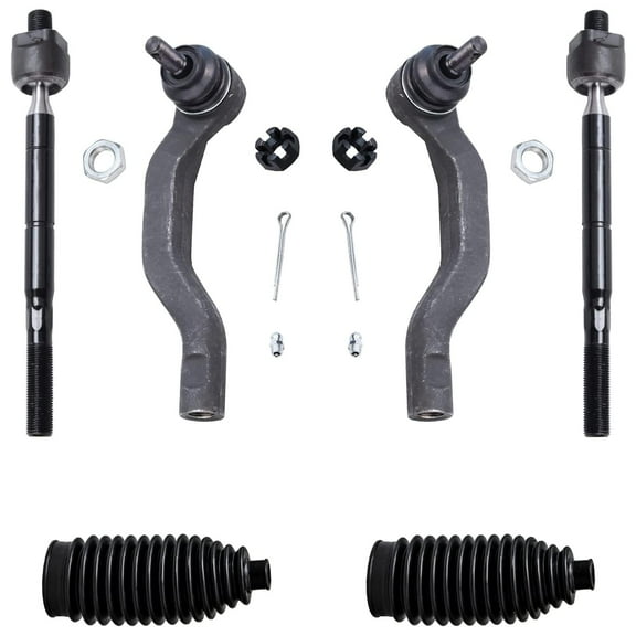 Detroit Axle - Front Inner Outer Tie Rods w/Boots and Below Replacement for 2006-2018 Toyota Rav4