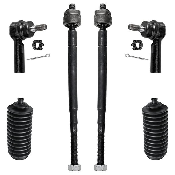 Detroit Axle - Front Inner and Outer Tie Rods w/Rack and Pinion Boots Replacement for Chevy Prizm Geo Prizm Toyota Corolla Fits select: 2001-2002 TOYOTA COROLLA CE/LE/S