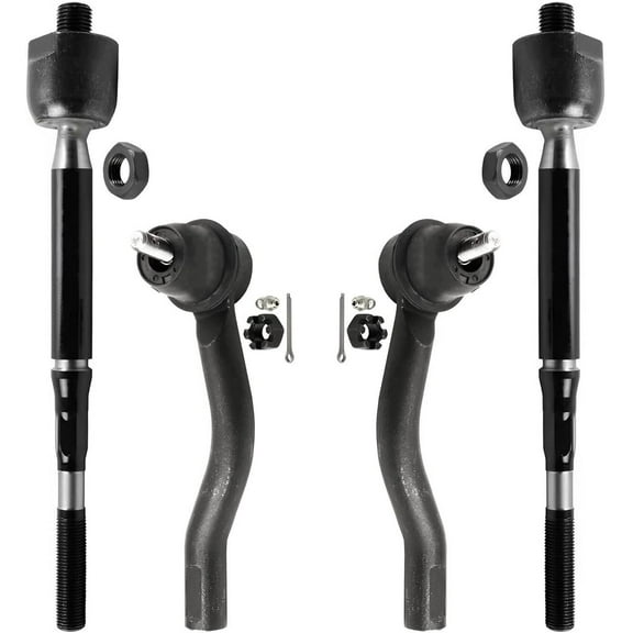 Detroit Axle - Front Inner and Outer Tie Rod Ends Replacement for 2012-2019 Nissan Micra Versa Note - 4pc Set
