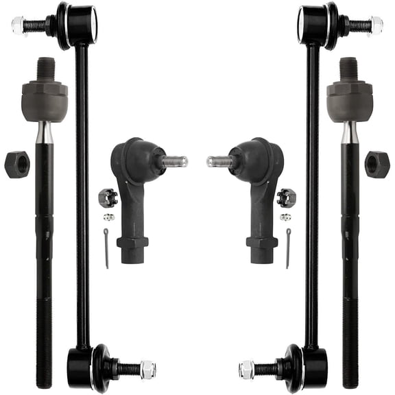 Detroit Axle - Front Inner and Outer Tie Rod Ends Sway Bar End Links Replacement for 2015 2016 2017 2018 2019 2020 Ford Mustang - 6pc Set