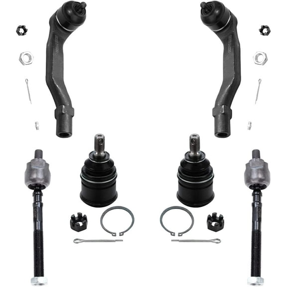 Detroit Axle - Front Inner and Outer Tie Rod Ends w/Lower Ball Joints Replacement for 1996-2000 Honda Civic - [1997-2000 Acura EL] - 6pc Set