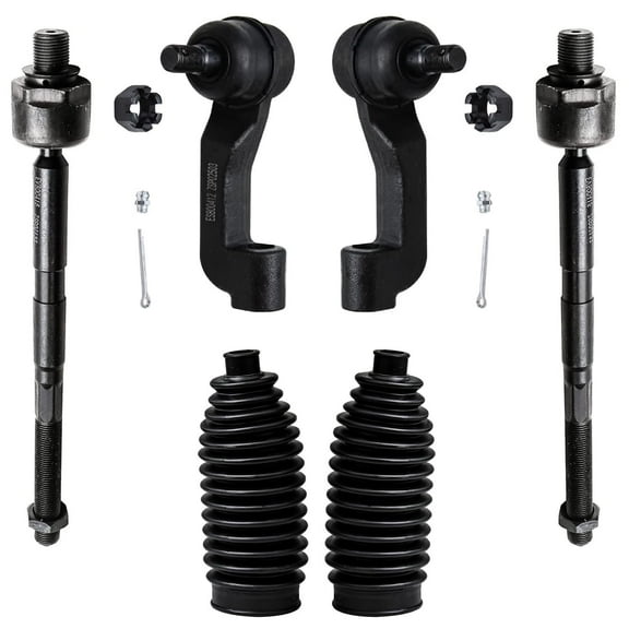 Detroit Axle - Front Inner and Outer Tie Rods w/Rack Boot Kit Replacement for 2007-2011 Dodge Nitro - [2008-2012 Jeep Liberty]