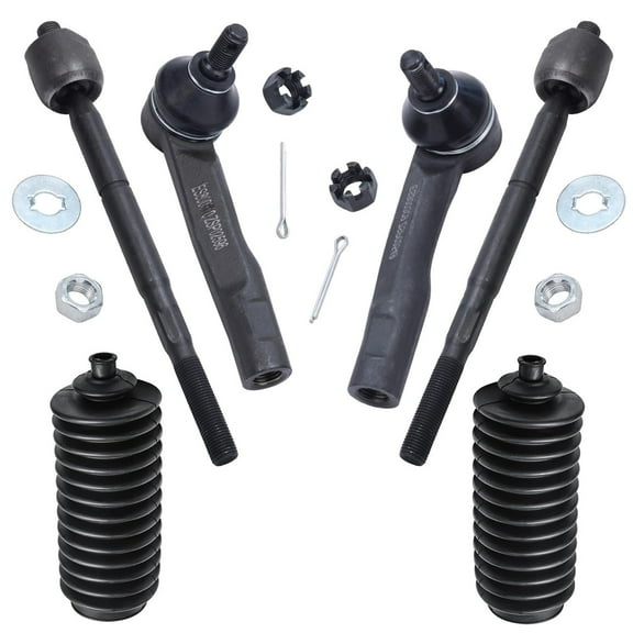 Detroit Axle - Front Inner and Outer Tie Rods w/Steering Rack Boots Replacement for 2001 2002 2003 2004 2005 Lexus IS300