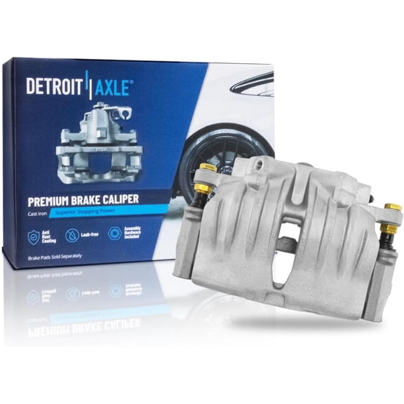 Detroit Axle - Front Left Brake Caliper for 2003-2005 Chevrolet SSR Trailblazer 2005 Isuzu Ascender Saab 9-7x, Driver Side Disc Brake Caliper with Bracket Replacement