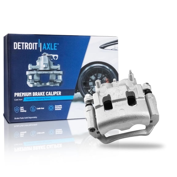 Detroit Axle - Front Left Brake Caliper for 2017-2022 Ford Edge Lincoln MKX Continental, 2018 2019 2020 2021 Driver Side Disc Brake Caliper with Bracket Replacement