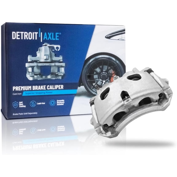 Detroit Axle - Front Left Brake Caliper for 2020-2024 Chevrolet GMC Silverado Sierra 2500 3500 HD, 2021 2022 2023 Driver Side Disc Brake Caliper with Bracket Replacement