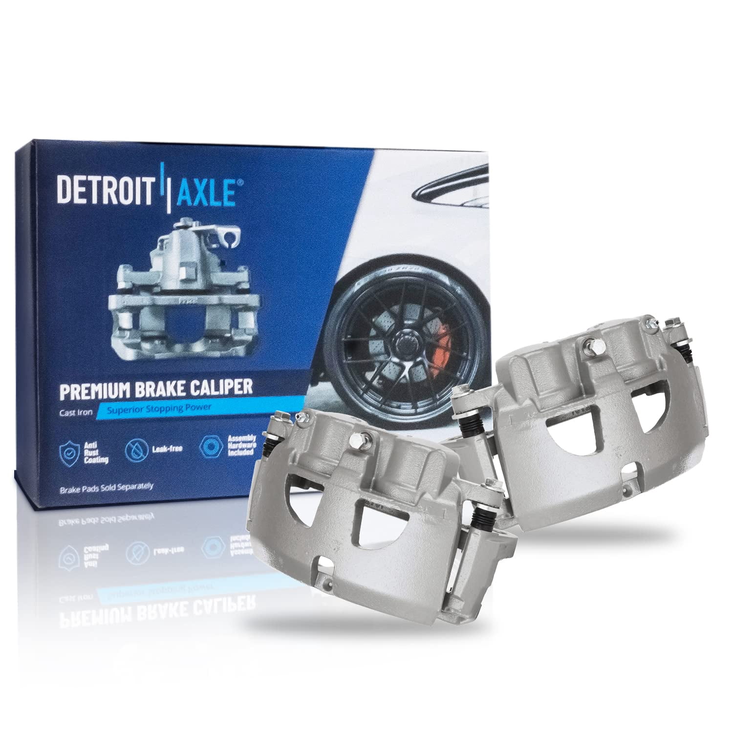 Detroit Axle - Front Left & Right Brake Calipers with Brackets Replacement for 2009 2010 2011 2012-2018 Dodge Ram 2500 3500 4000