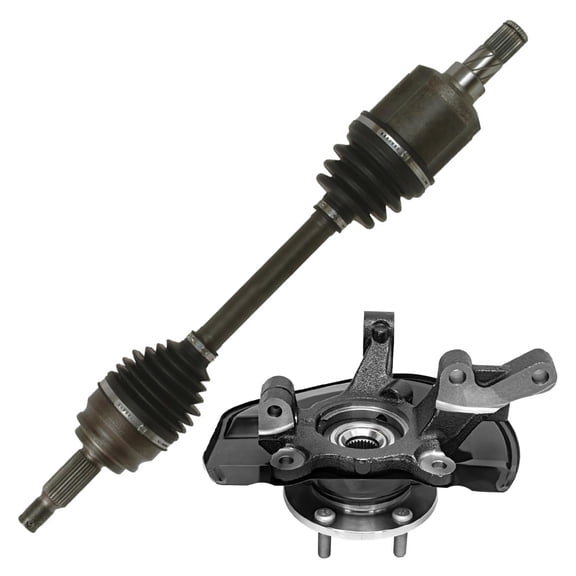 Detroit Axle - Front Left Steering Knuckle Hub Bearing CV Axle Replacement for Dodge Caliber Jeep Compass Patriot - 2pc Set