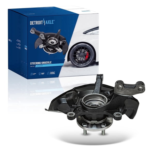 Detroit Axle - Front Left Steering Knuckle for Toyota 04-07 Highlander, Driver Side Steering Knuckle & Wheel Bearing Hub Assembly 2004 2005 2006 2007