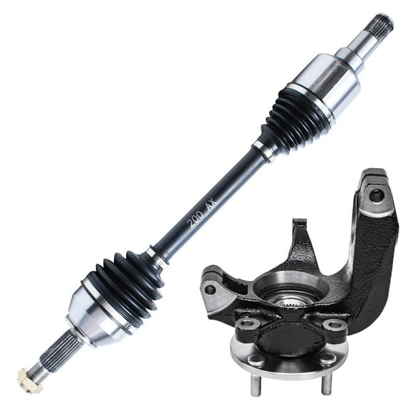 Detroit Axle - Front Left Steering Knuckle & Wheel Hub Bearing + CV Axle Kit Replacement for 2006-2011 Ford Focus w/Auto Trans. - 2pc Set