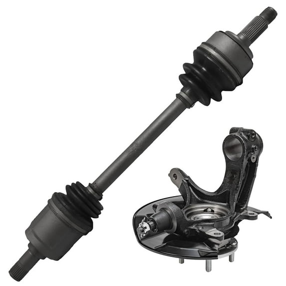 Detroit Axle - Front Left Steering Knuckle Wheel Hub Bearing CV Axle Replacement for 2015-2016 Honda Accord 2.4L w/Manual Transmission