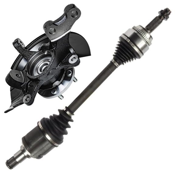 Detroit Axle - 2.4L Front Left Steering Knuckle CV Axle for Toyota Camry 2004 2005 2006 Steering Knuckle & Wheel Bearing Hub Assembly CV Axle Shaft Assembly Driver Side Replacement