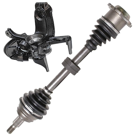 Detroit Axle - Front Left Steering Knuckle Kit for 1999-2005 Volkswagen Jetta Beetle, 99-04 Golf, Driver Side Steering Knuckle & Wheel Bearing Hub CV Axle 2000 2001 2002 2003 Replacement