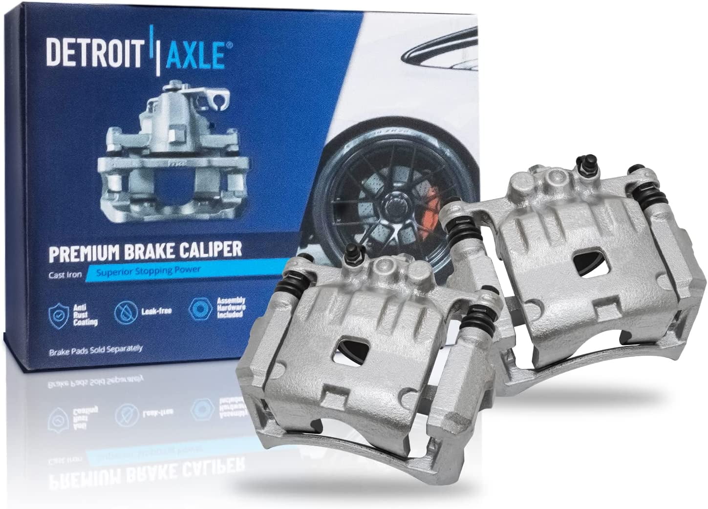Detroit Axle - Front Left and Right Brake Calipers with Brackets Replacement for 2011-2017 2018 2019 Ford Fiesta