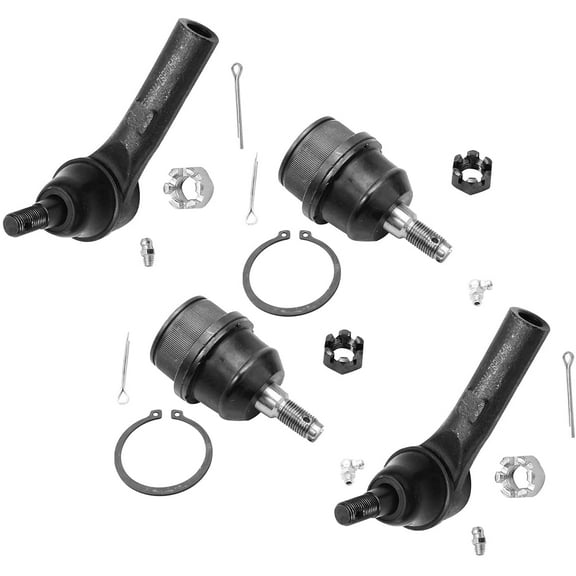 Detroit Axle - Front Lower Ball Joint + Outer Tie Rods Replacement for 2005-2010 Jeep Commander Grand Cherokee - 4pc Set