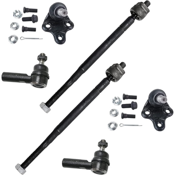 Detroit Axle - Front Lower Ball Joints + Inner Outer Tie Rods Kit Replacement for Toyota Corolla Chevrolet Geo Prizm - 6pc Set