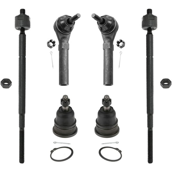 Detroit Axle - Front Lower Ball Joints Inner Outer Tie Rods Replacement for 2008 - 2010 Chrysler Town & Country/Dodge Grand Caravan - 6pc Set