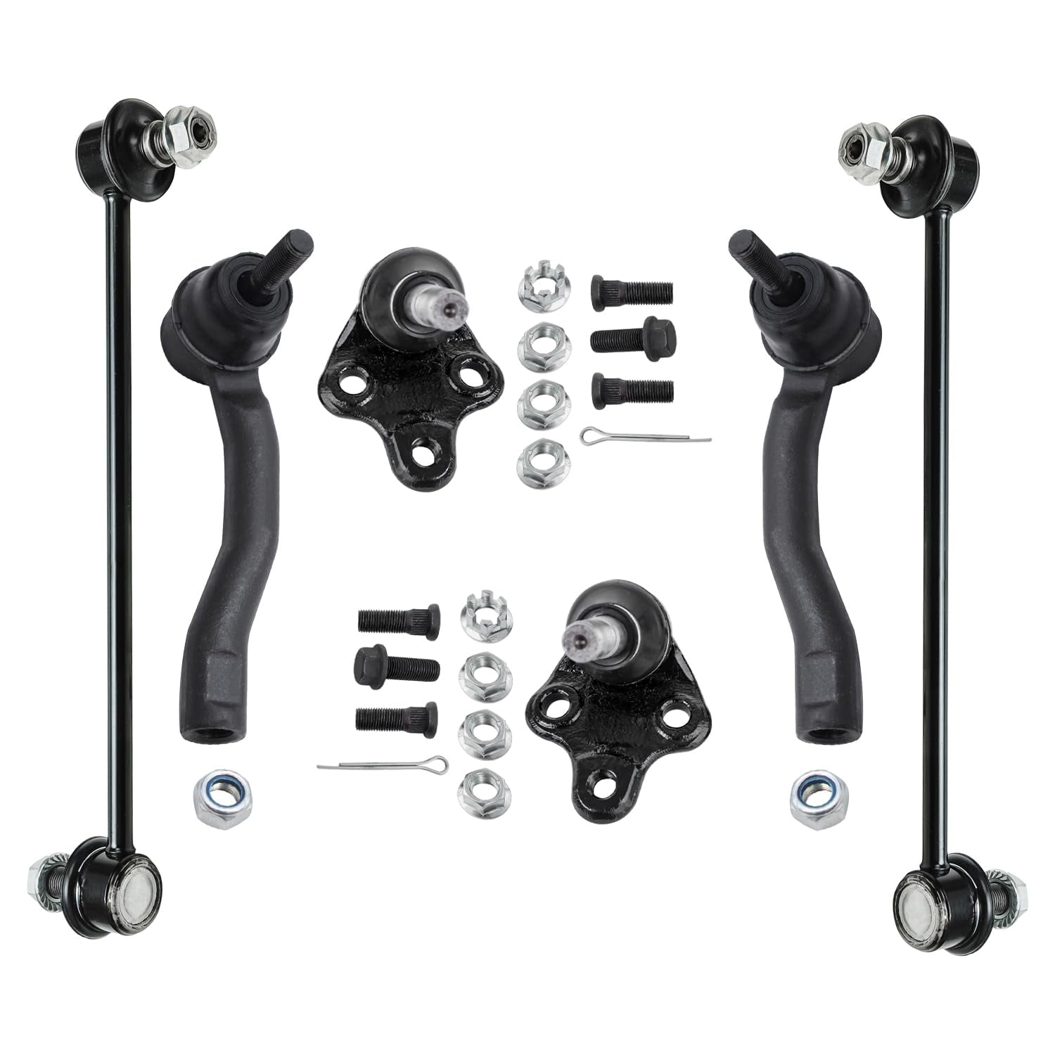 Detroit Axle - Front Lower Ball Joints Outer Tie Rods Sway Bars ...