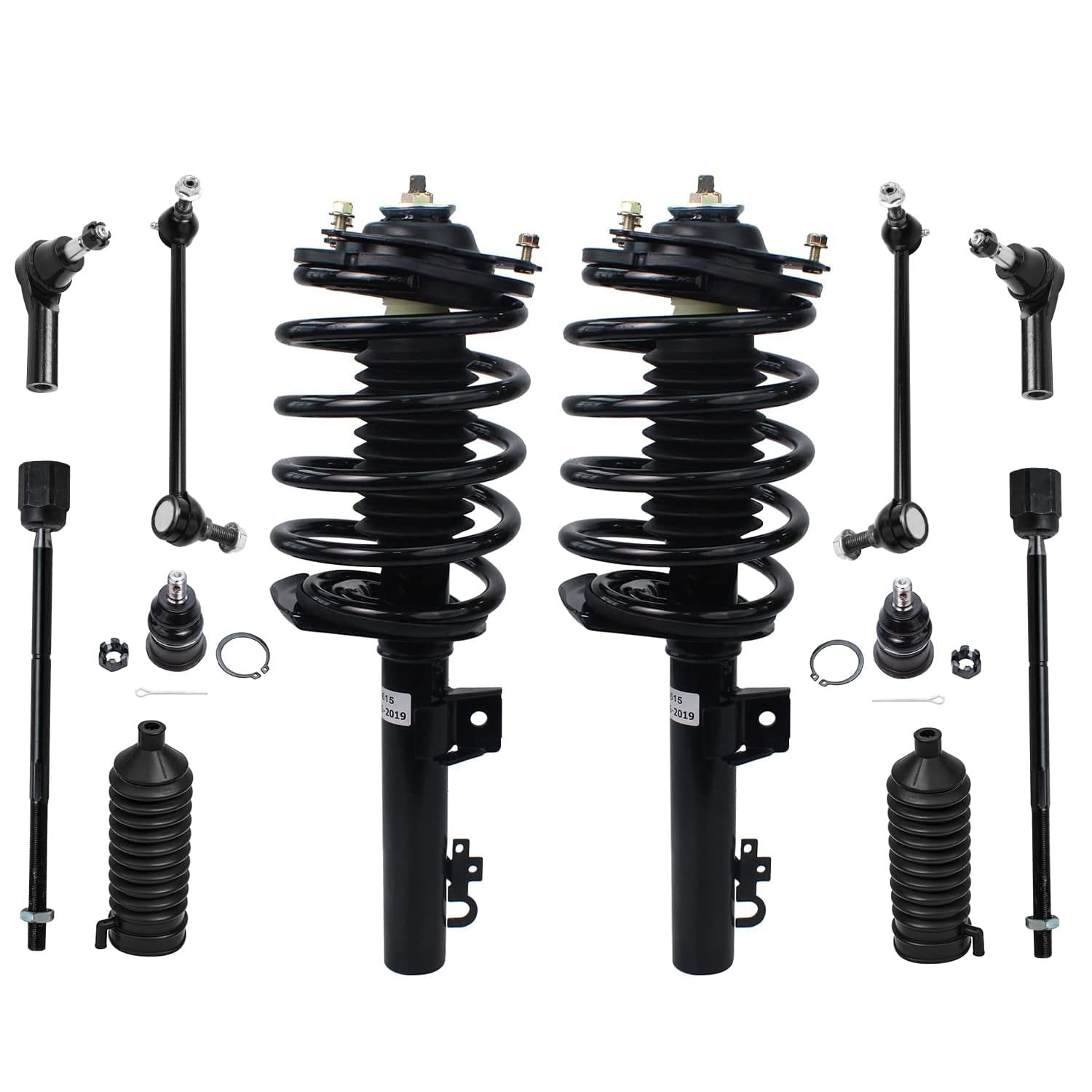 Detroit Axle - Front Lower Ball Joints Sway Bars Inner Outer Tie Rods Front Coil Spring Strut Assembly Replacement for 1996-2007 Ford Taurus Mercury Sable