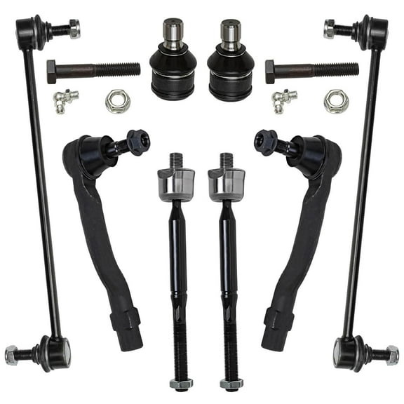 Detroit Axle - Front Lower Ball Joints + Sway Bars + Inner Outer Tie Rods Replacement for 2014-2018 Mazda 3 Sport - 8pc Set
