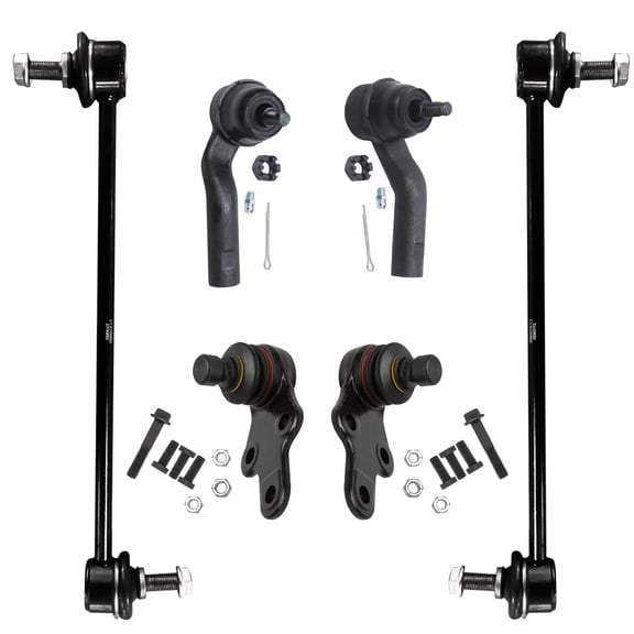 Detroit Axle - Front Lower Ball Joints + Sway Bars Outer Tie Rods Replacement for Ford Focus Transit Connect - 6pc Set