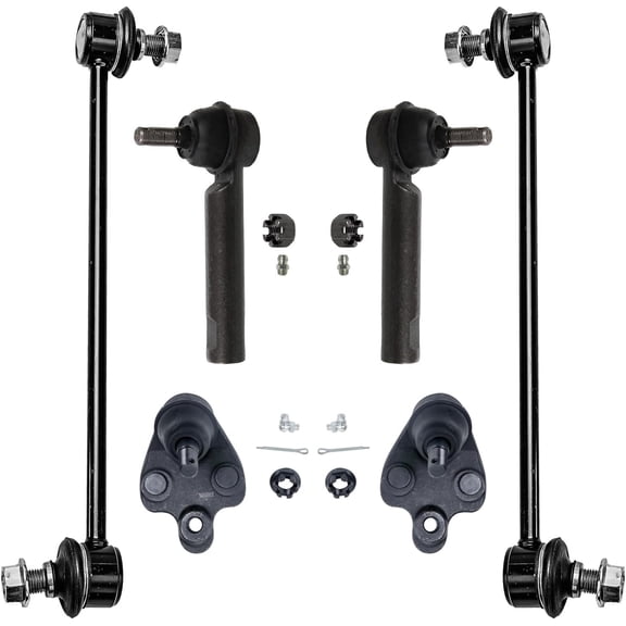 Detroit Axle - Front Lower Ball Joints Sway Bars Outer Tie Rods Replacement for Toyota Corolla Matrix Pontiac Vibe - 6pc Set