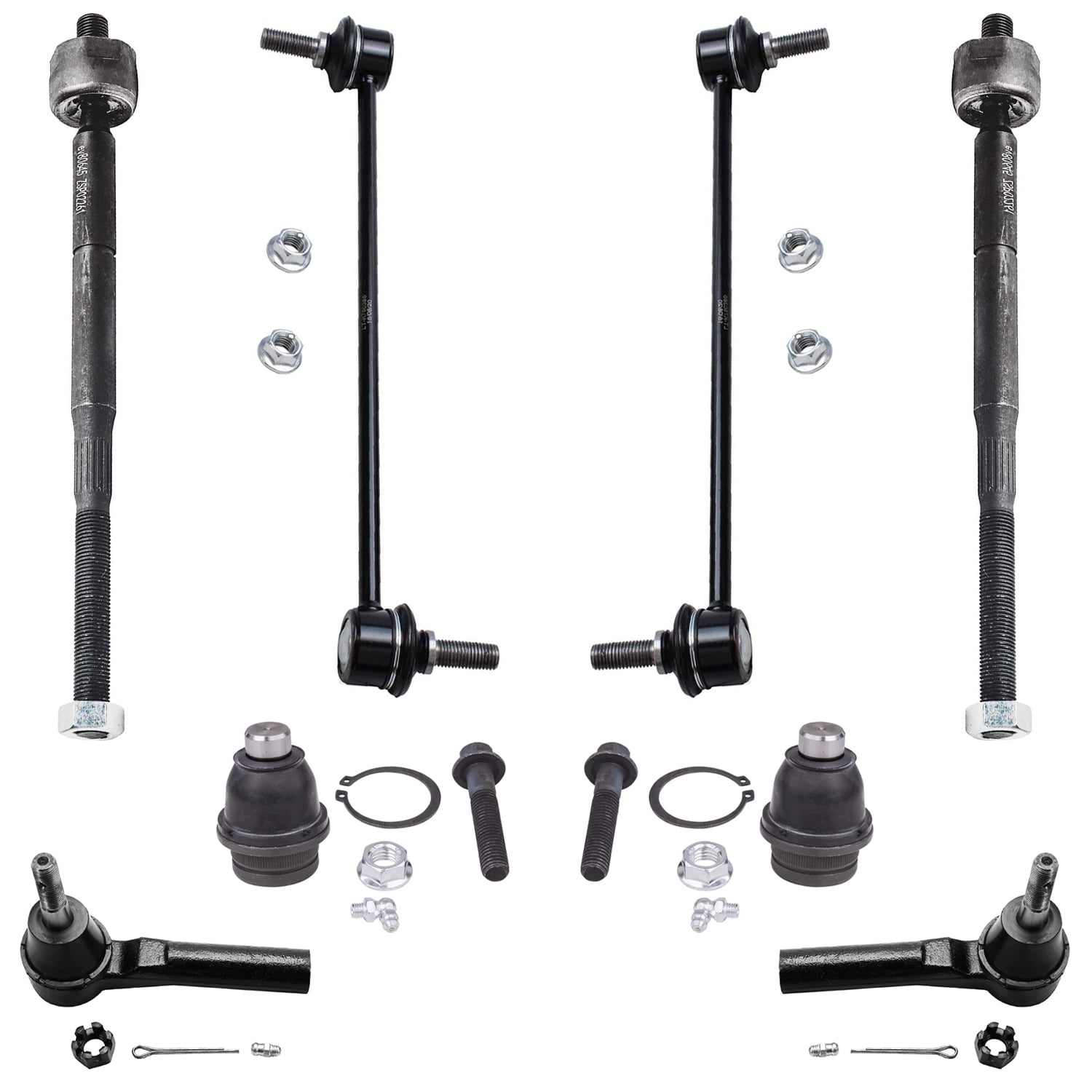Detroit Axle - Front Lower Ball Joints Sway Bars Tie Rods Replacement for 2009-2012 Dodge Caliber- [2007-2017 Jeep Compass] -2007-2017 Jeep Patriot