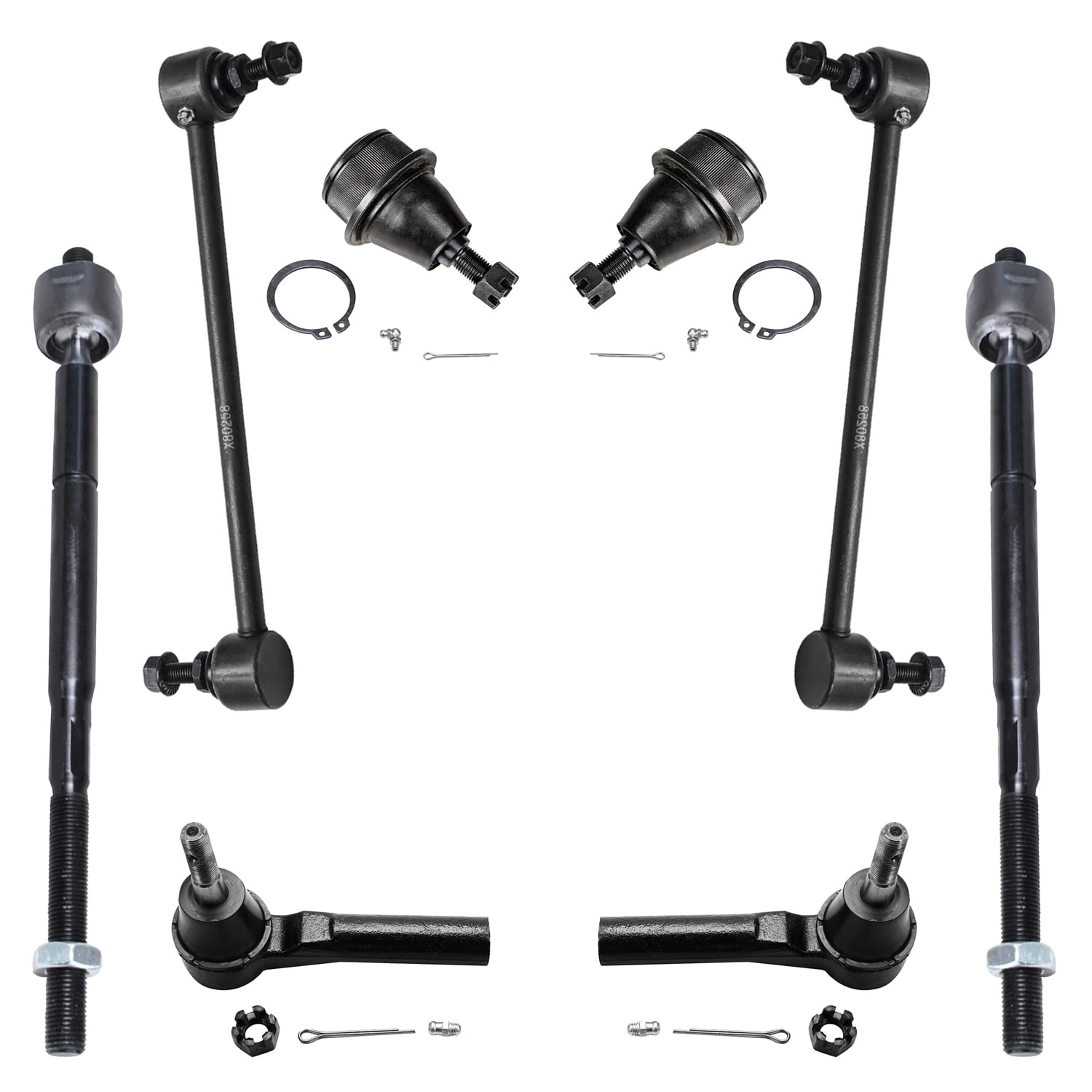 Detroit Axle - Front Lower Ball Joints Tie Rods Sway Bar Links