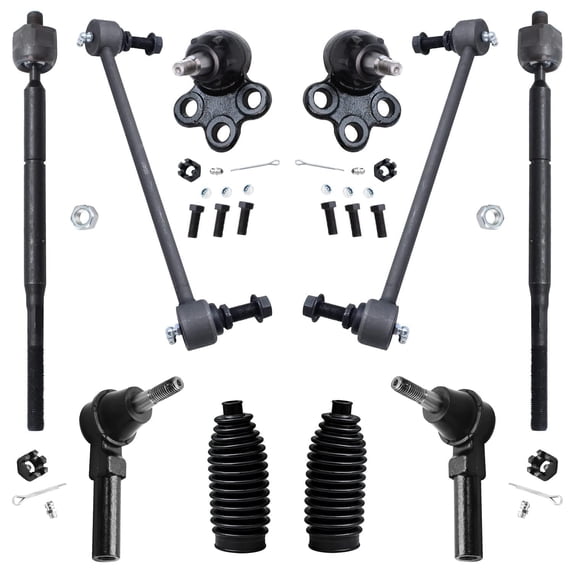 Detroit Axle - Front 10pc Suspension Kit for 05-07 Chevy Equinox, 06-07 Pontiac Torrent, 2 Sway Bars 4 Tie Rods 2 Lower Ball Joints 2 Boots 2005 2006 2007 Replacement