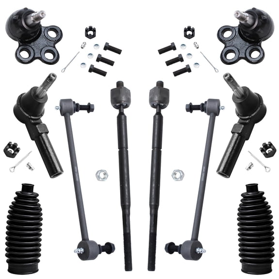 Detroit Axle - 10pc Front Suspension Kit for 2005-2007 Chevy Equinox 2006-2007 Pontiac Torrent, Lower Ball Joints Tie Rods w/Boots Sway Bars