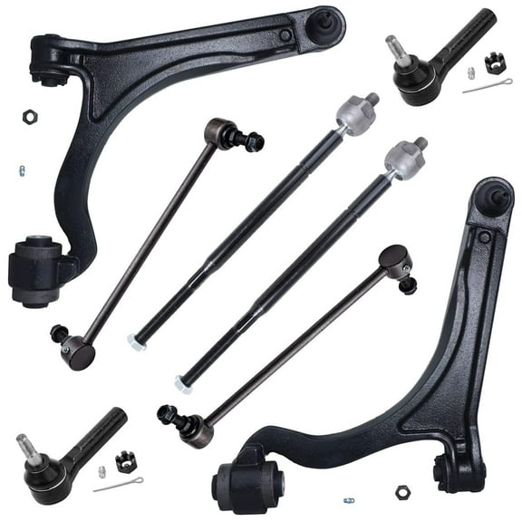 Detroit Axle - Front Lower Control Arms for 2004-2008 Chrysler Pacifica 2005 2006 2007, 2 Lower Control Arms w/Ball Joints, 4 Inner & Outer Tie Rods, 2 Sway Bars Replacement