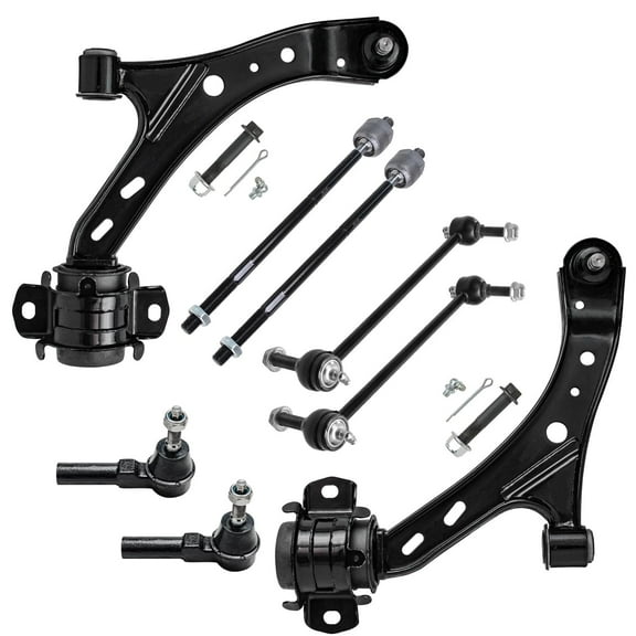 Detroit Axle - Front Lower Control Arms for 2005-2010 Ford Mustang 2006 2007 2008 2009, 2 Lower Control Arms w/Ball Joints, 4 Inner & Outer Tie Rods, 2 Sway Bars Replacement