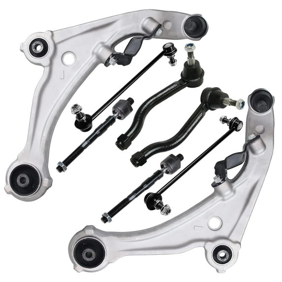 Detroit Axle - Front Lower Control Arms for 2007-2013 Nissan Altima 2008 2009 2010 2011 2012, 2 Lower Control Arms w/Ball Joints, 4 Inner Outer Tie Rods, 2 Sway Bars Replacement