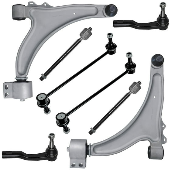 Detroit Axle - Front Lower Control Arms for 2013 2014 2015 Chevy Malibu, 2 Lower Control Arms with Ball Joints, 4 Inner & Outer Tie Rods, 2 Sway Bar Links Replacement