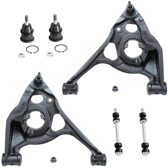 Detroit Axle - Front Lower Control Arms for 2WD 2003-2013 Chevy GMC Express Savana 2500 3500, 2 Lower Control Arms w/Ball Joints, 2 Upper Ball Joints, 2 Sway Bars Replacement
