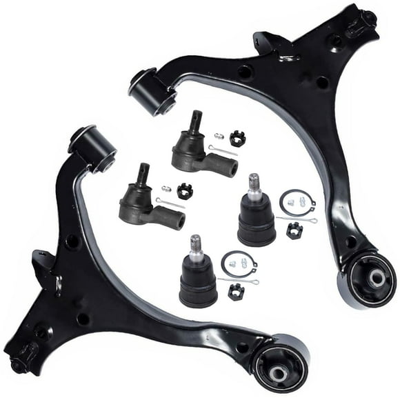 Detroit Axle - Front Lower Control Arms Ball Joints Outer Tie Rod Ends Suspension Kit Replacement for 2003-2011 Honda Element - 6pc Set