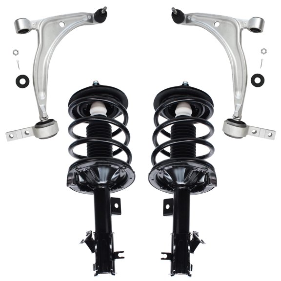 Detroit Axle - Front Lower Control Arms & Ball Joints + Struts & Coil Spring Assembly Replacement for 2004 - 2008 Nissan Maxima - 4pc Set