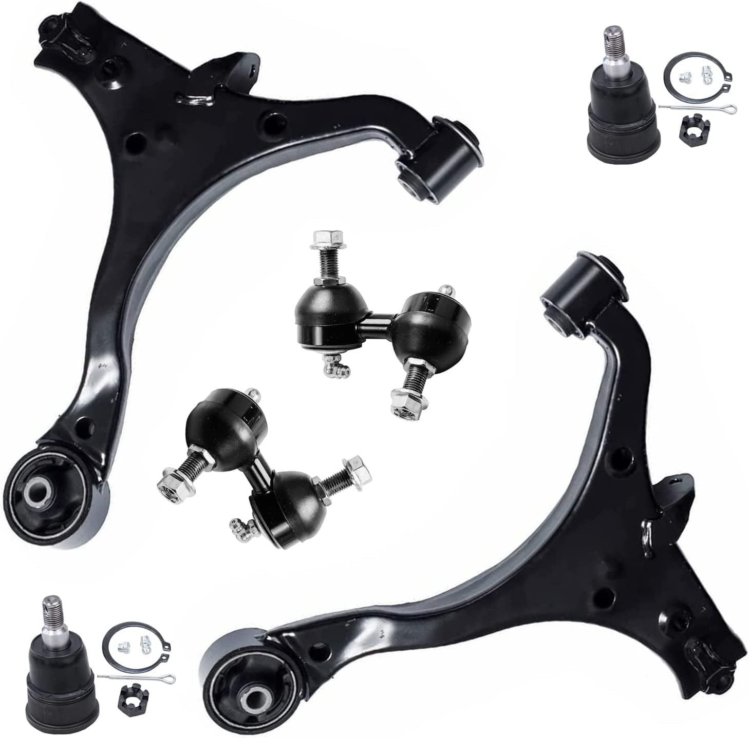 Detroit Axle - Front Lower Control Arms Ball Joints Sway Bar Links Suspension Kit for 2003-2011 Honda Element 2004 2005 2006 2007 2008 2009 2010 Replacement