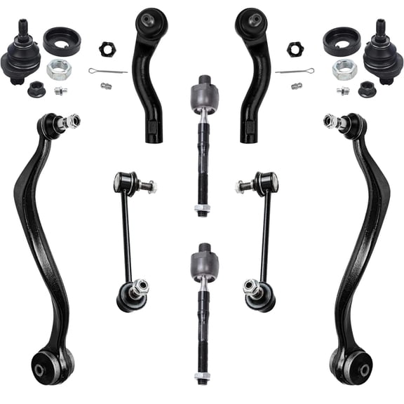 Detroit Axle - 10pc Front End Suspension Kit for Ford Fusion Lincoln MKZ Zephyr Mercury Milan 2 Lower Control Arms w/Ball Joints 2 Upper Ball Joints 4 Tie Rods 2 Sway Bars Replacement