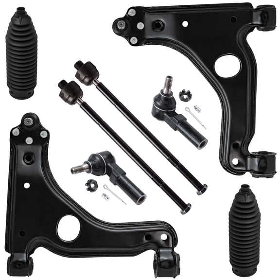 Detroit Axle - Front Lower Control Arms Inner and Outer Tie Rods Replacement for Saturn L100 L200 L300, LS LW Series - 8pc Set Fits select: 2000 SATURN LS1, 2000 SATURN LS2